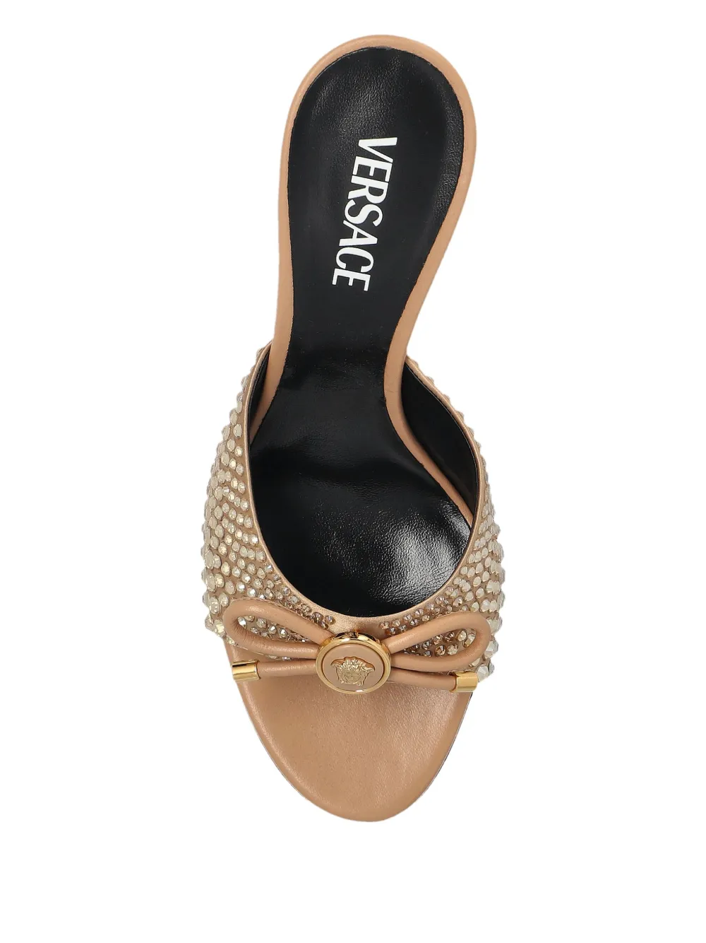 Versace 85mm Opera Embellished Bow Sandals In Brown