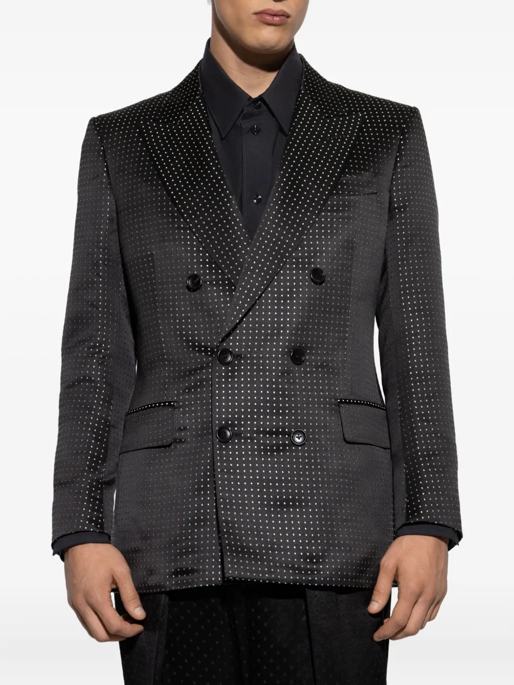 TOM FORD Jack met dubbele rij knopen en stippen Zwart