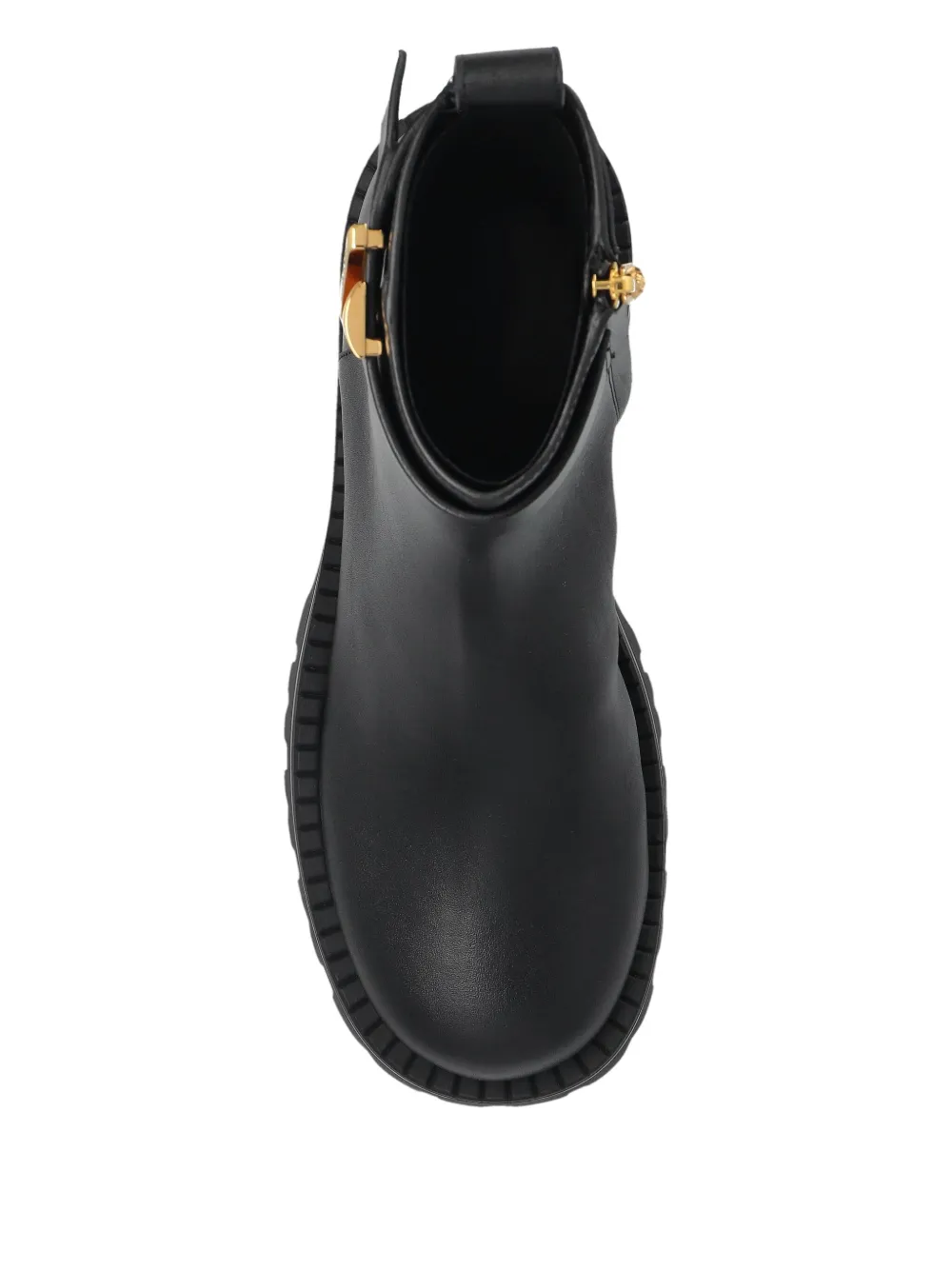 Versace V-ankle Buckle-detail Boots In Black