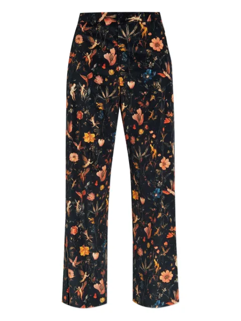 R13 floral velvet trousers