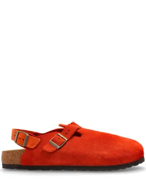 Birkenstock スエード クロッグサンダル | ブラウン | FARFETCH JP
