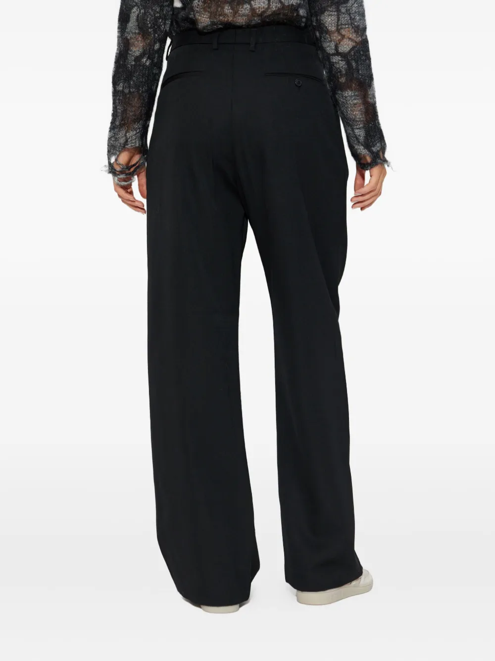 R13 Pleated Wool Trousers In Black