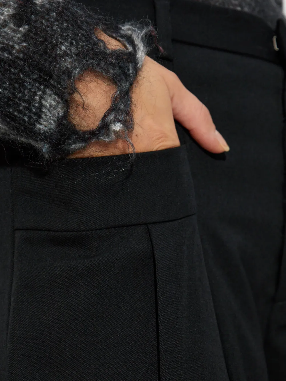 R13 Wollen plooibroek Zwart