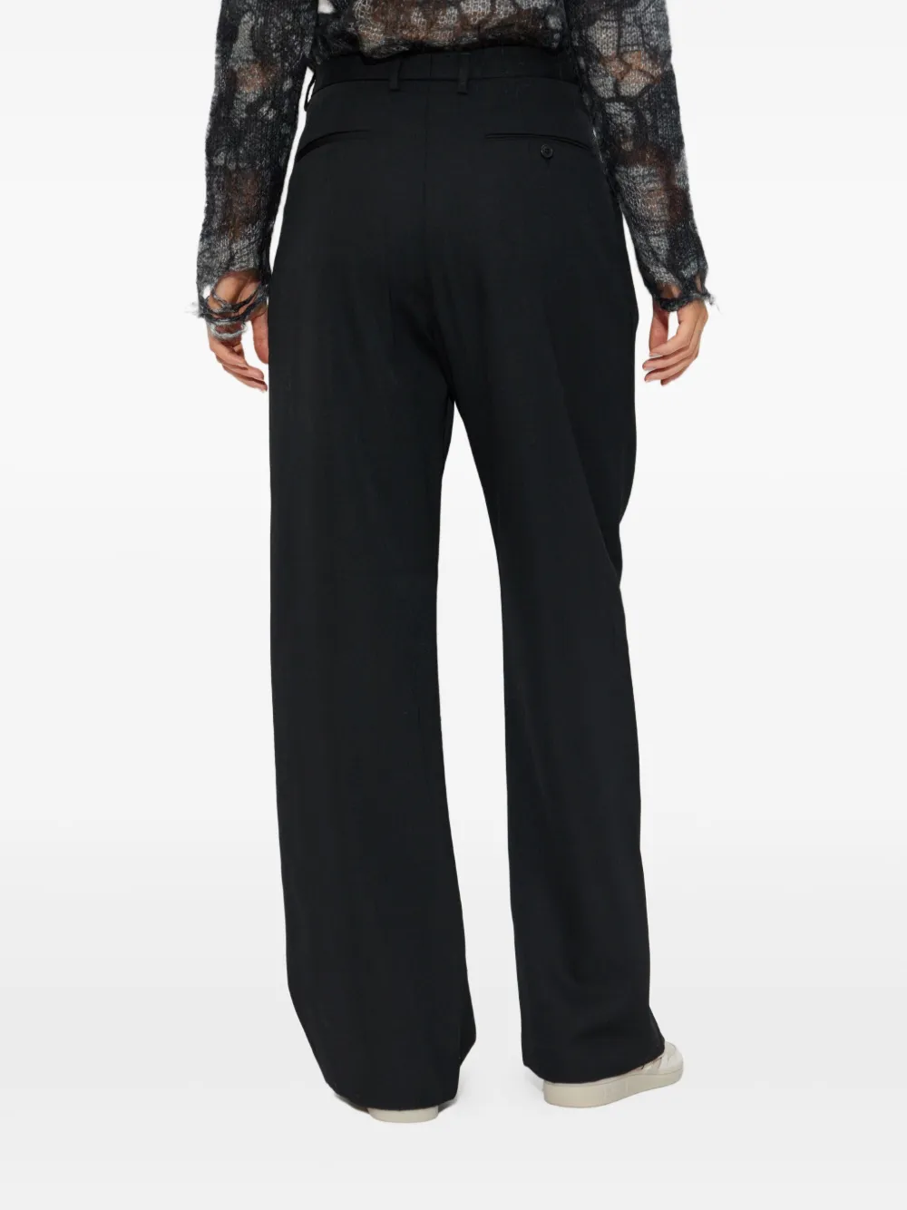 R13 Wollen plooibroek Zwart