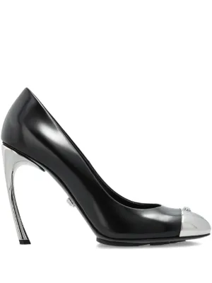 Versace 110mm La Medusa Leather Heeled Pumps | Black | FARFETCH