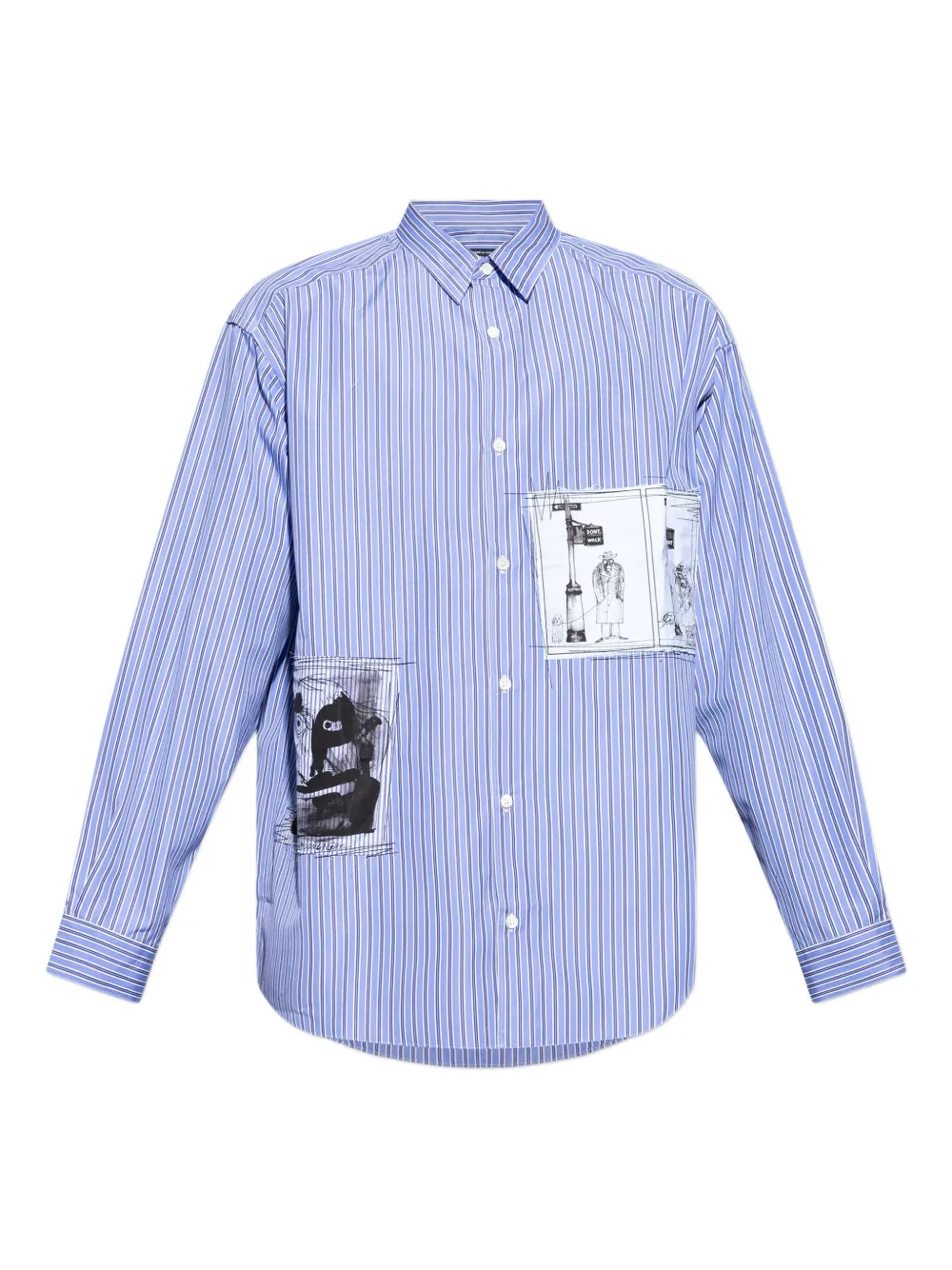 Comme des Garçons Homme Plus striped graphic shirt | Blue | Image 1