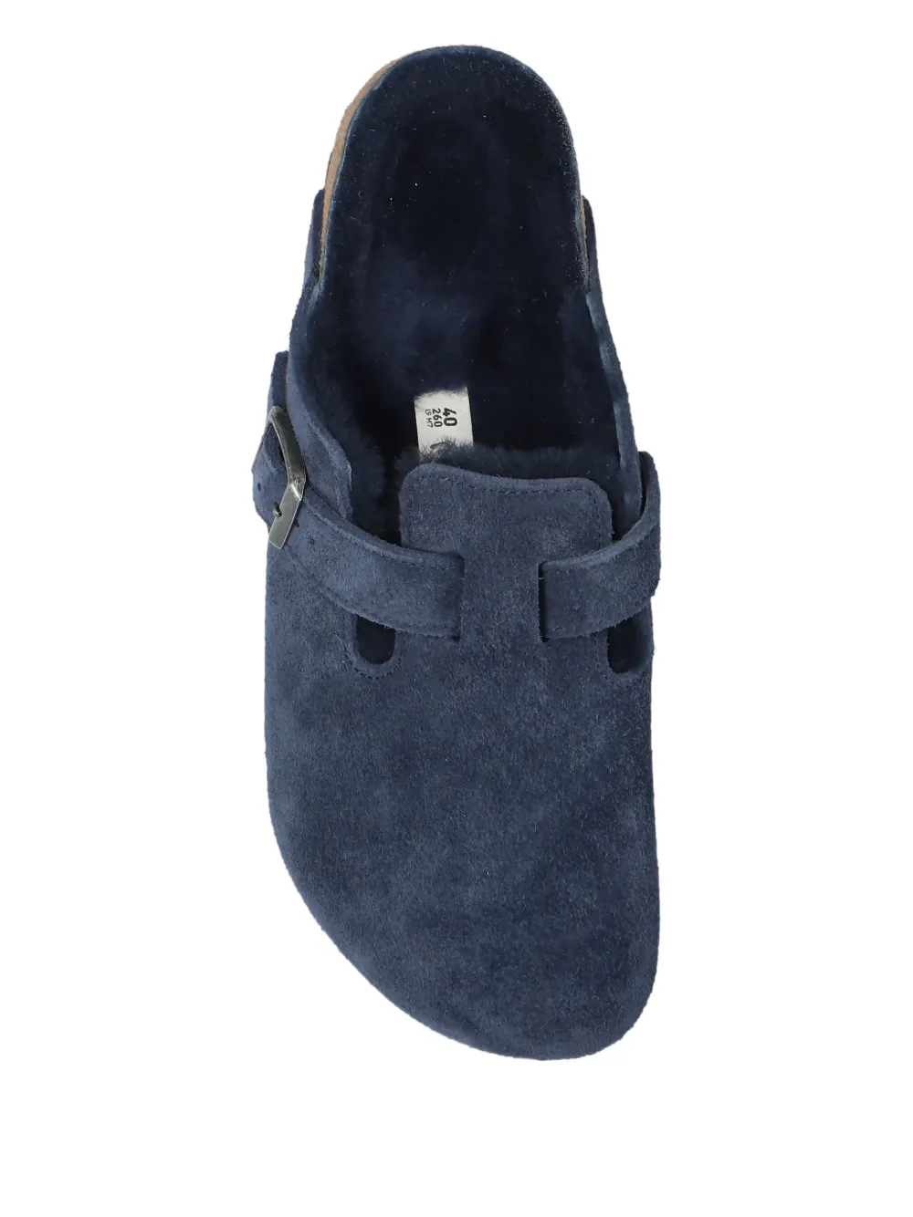 Birkenstock Boston Shearling Suede Sandals In Blue