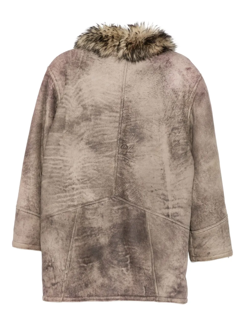 A.N.G.E.L.O. Vintage Cult 1980s jas met kraag van imitatiebont - Beige