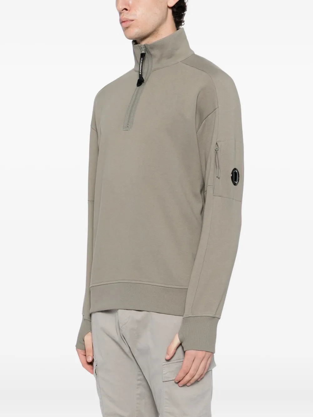 C.P. Company Sweater met halve rits Grijs