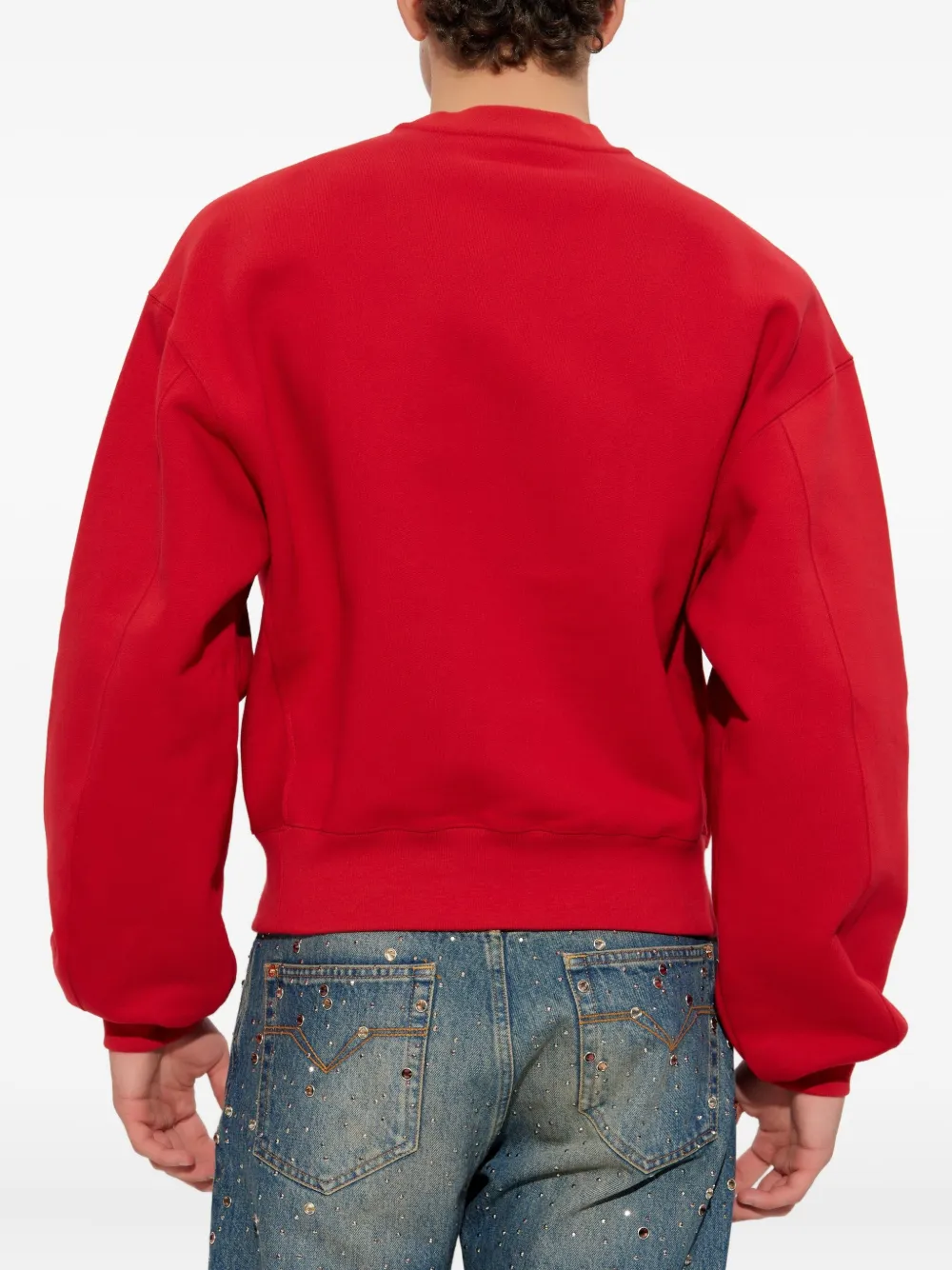 Versace Medusa-appliqué Sweatshirt In Red
