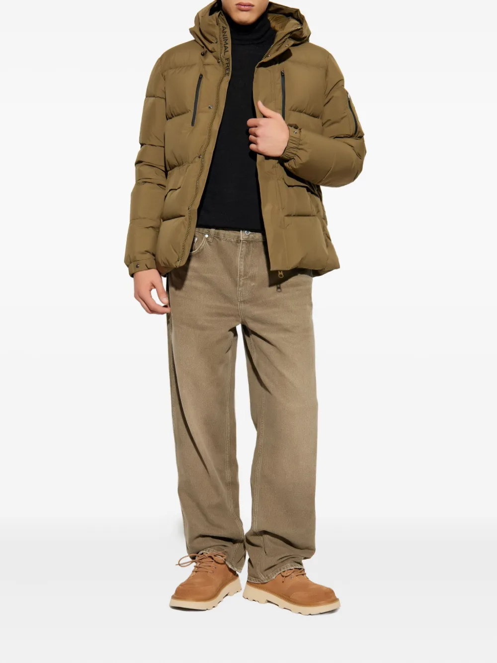 Save The Duck Alter Hooded Zip Jacket In Green