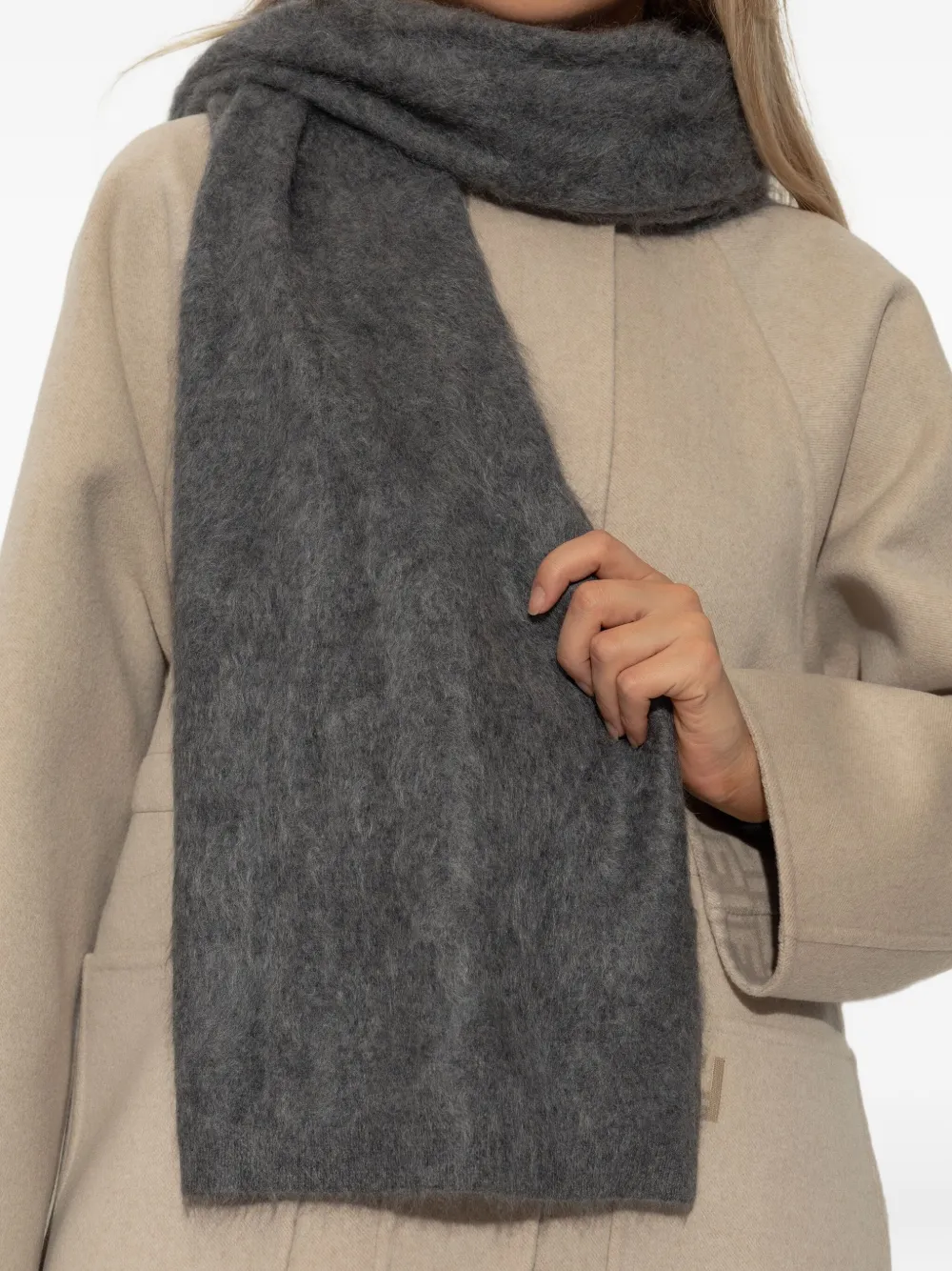 Lisa Yang Brushed Scarf In Gray