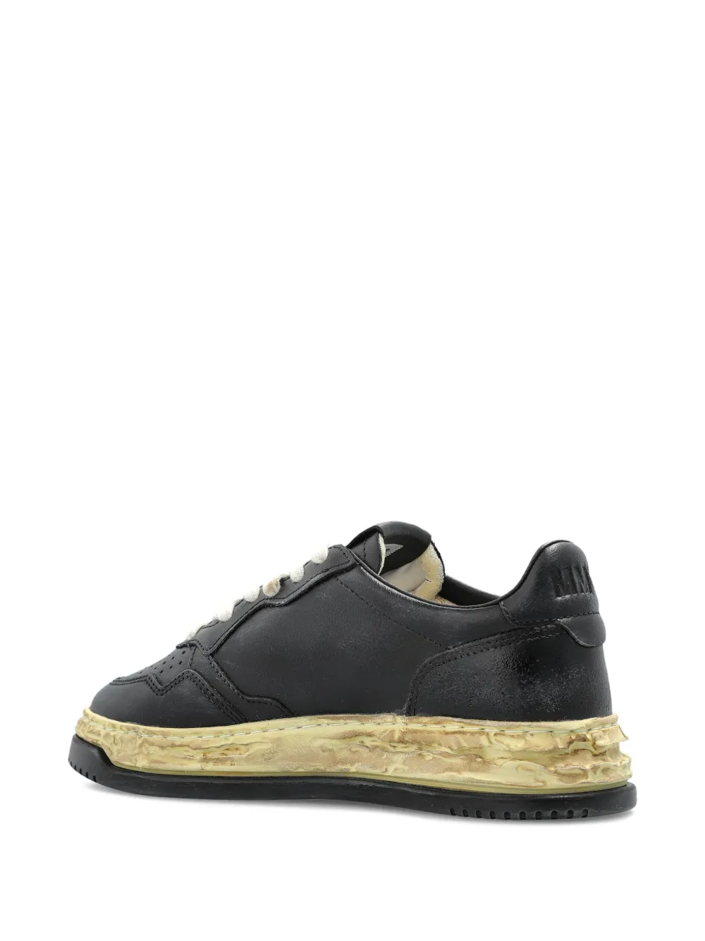 Autry leather distressed-sole sneakers Black