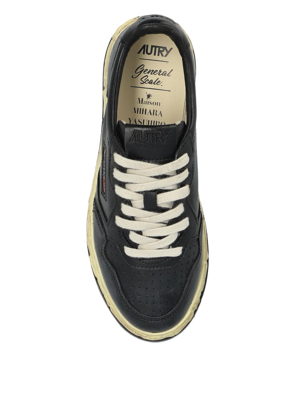 Autry leather distressed-sole sneakers Black