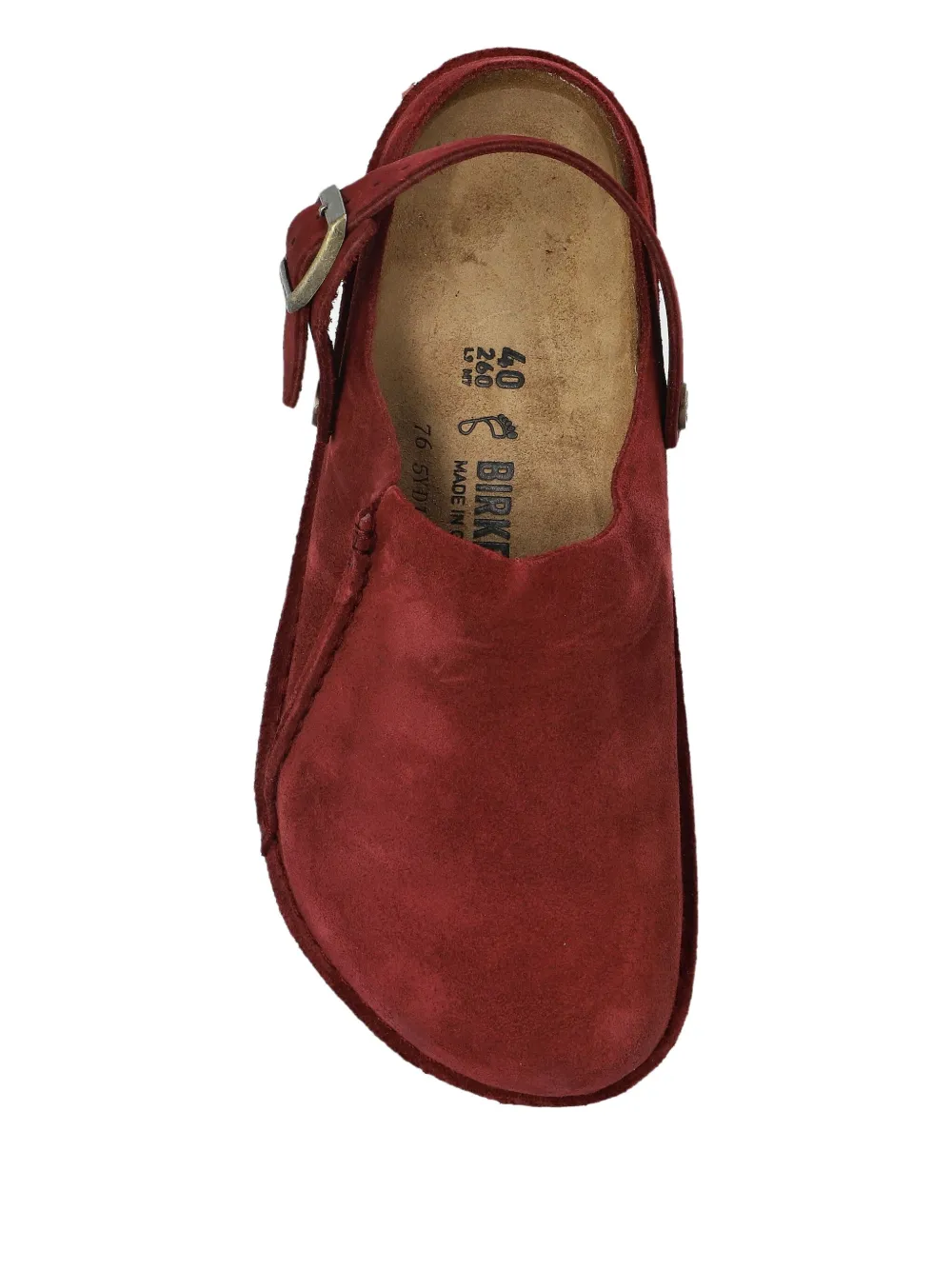 Birkenstock Lutry Premium Suede Mules In Red