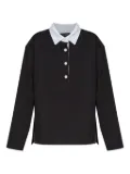 Kate Spade long-sleeve button rugby polo shirt - Black