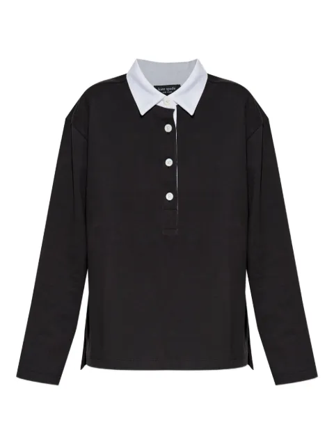 Kate Spade long-sleeve button rugby polo shirt