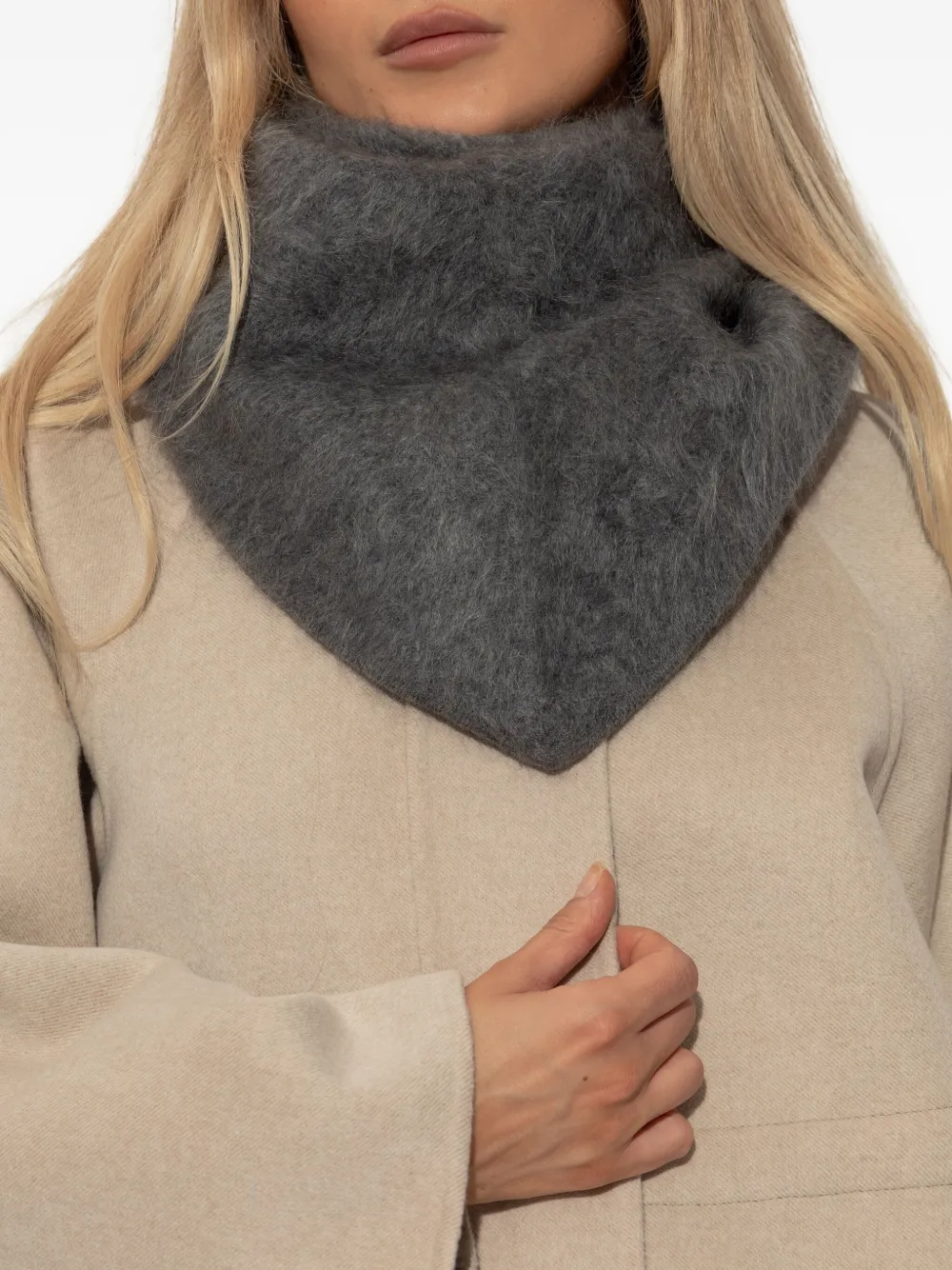 Lisa Yang brushed cashmere scarf - Grijs