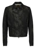 Taakk leopard-print zip-front jacket - Black