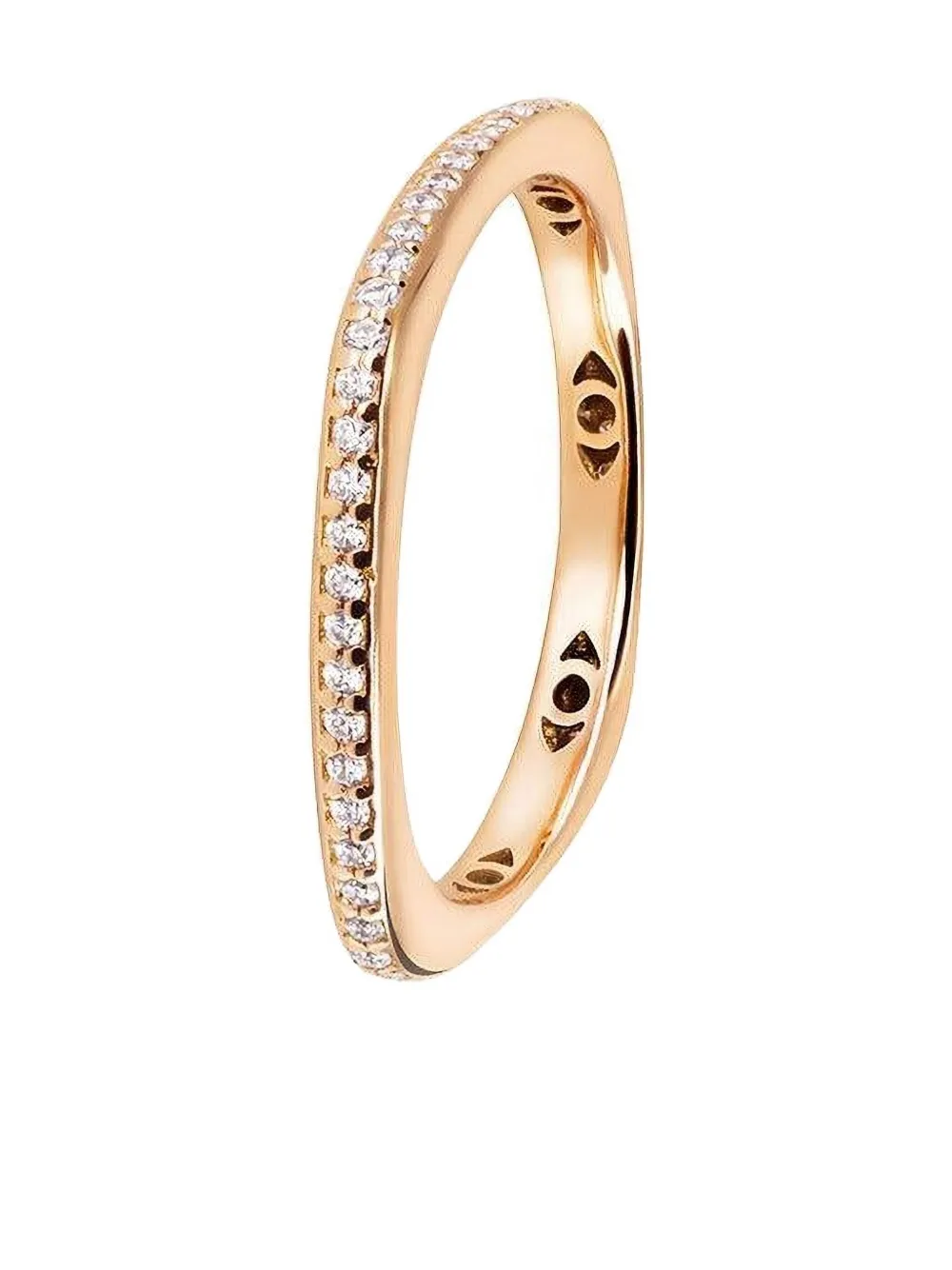 FULLORD Anello eternity Phalanx in oro bianco 18 carati con diamanti