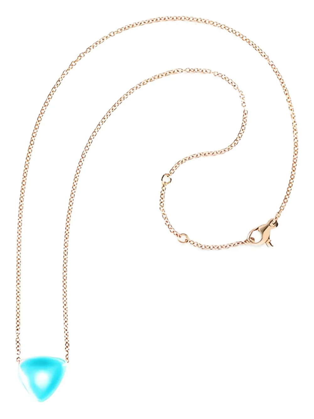 VHERNIER Collana con pendente Rock Crystal in oro rosa 18 carati con turchese - Blu