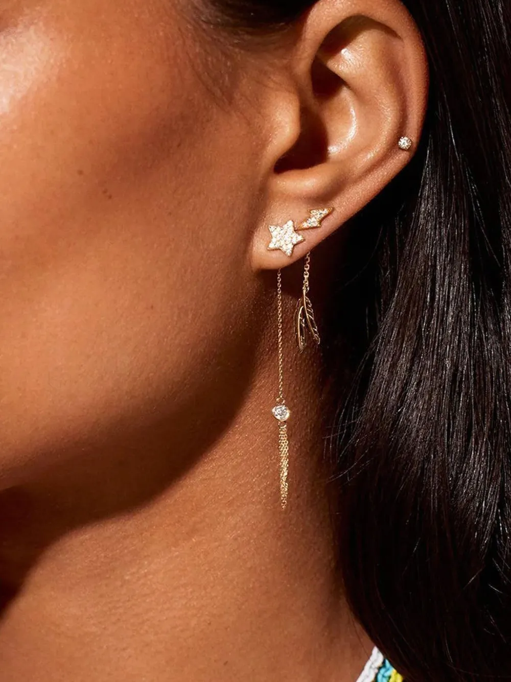 ROBINSON PELHAM arete Feather Wishback en oro amarillo de 18kt | Image 2