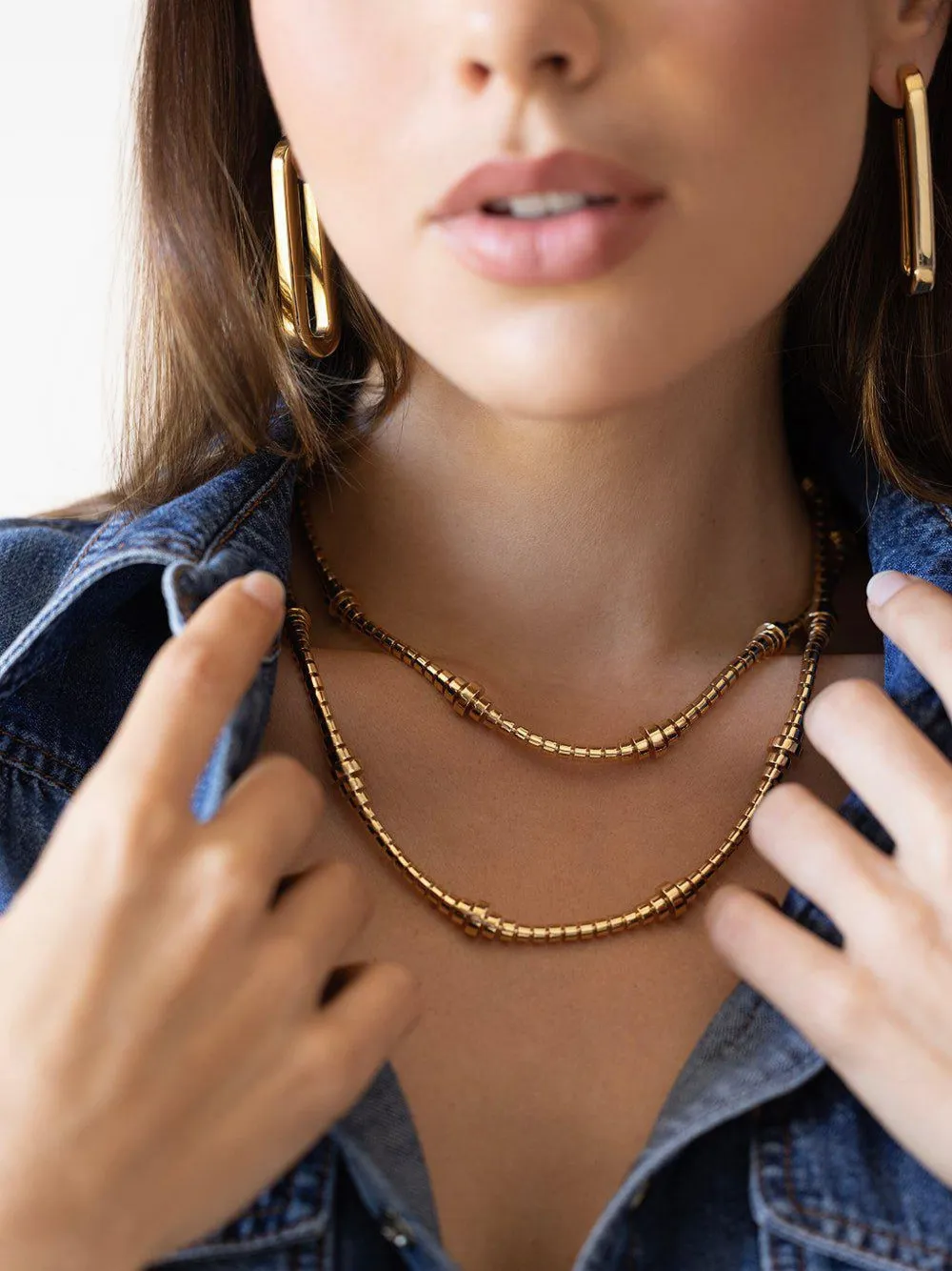 Sidney Garber Gold Paperclip Hoop Earrings In Gold