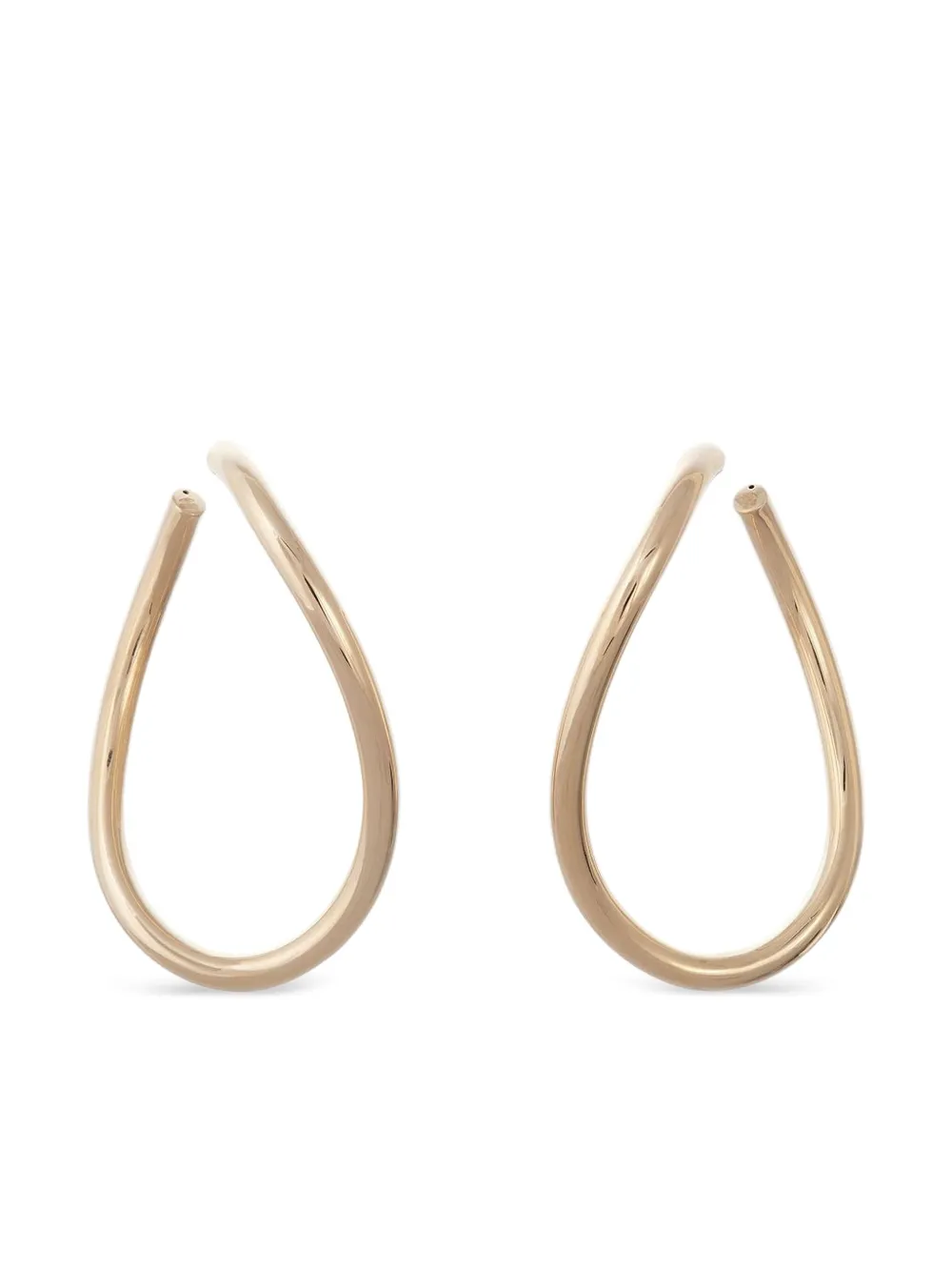 Sidney Garber 18kt Yellow Gold Curved Opal Hoops In Gold