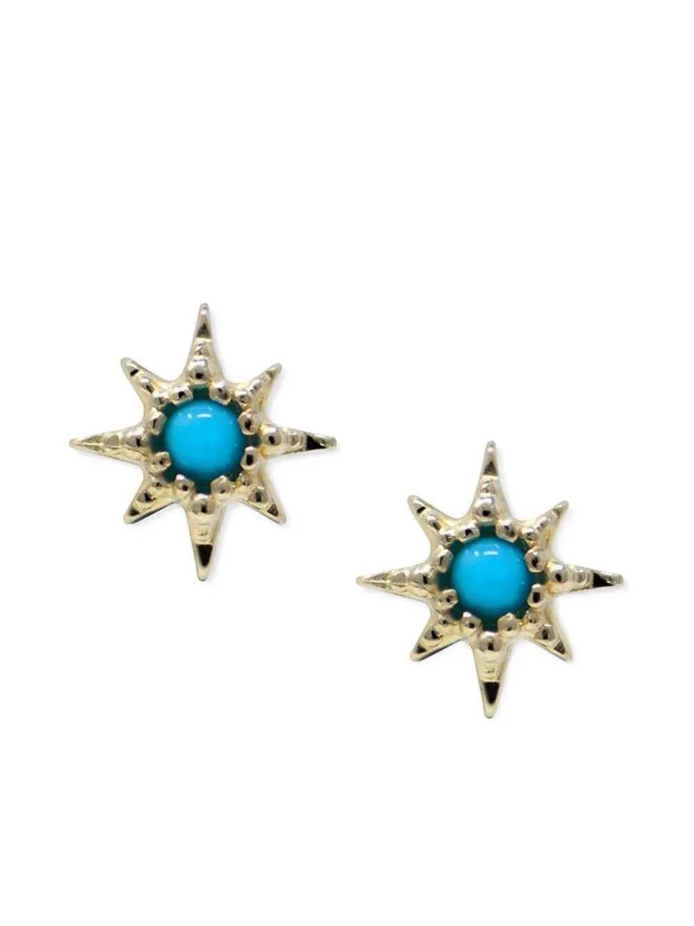 Anzie aretes Aztec Micro Starburst en oro amarillo de 14kt | dorado | Image 1