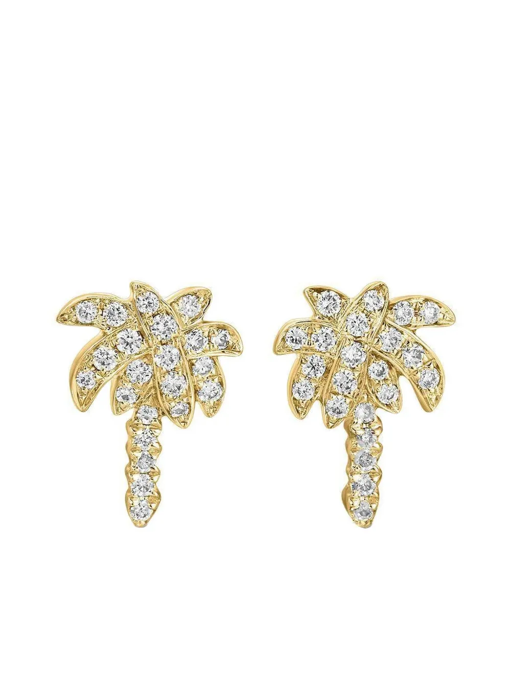 Anita Ko 18k Yellow Gold Palm Tree Diamond Earrings In Gold