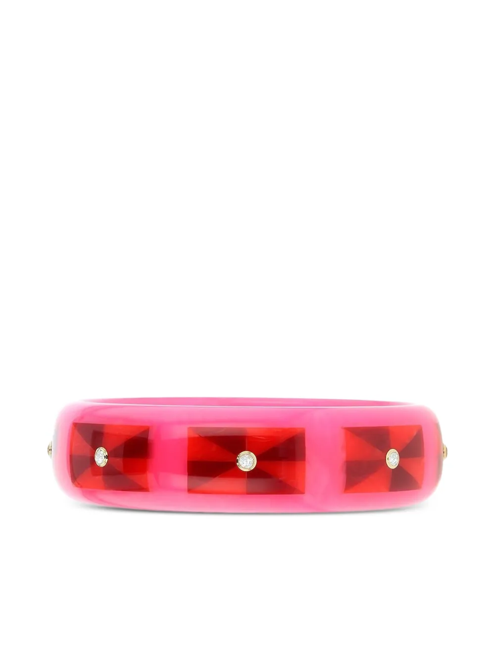 Mark Davis 18k Yellow Gold Bakelite Bracelet In Pink