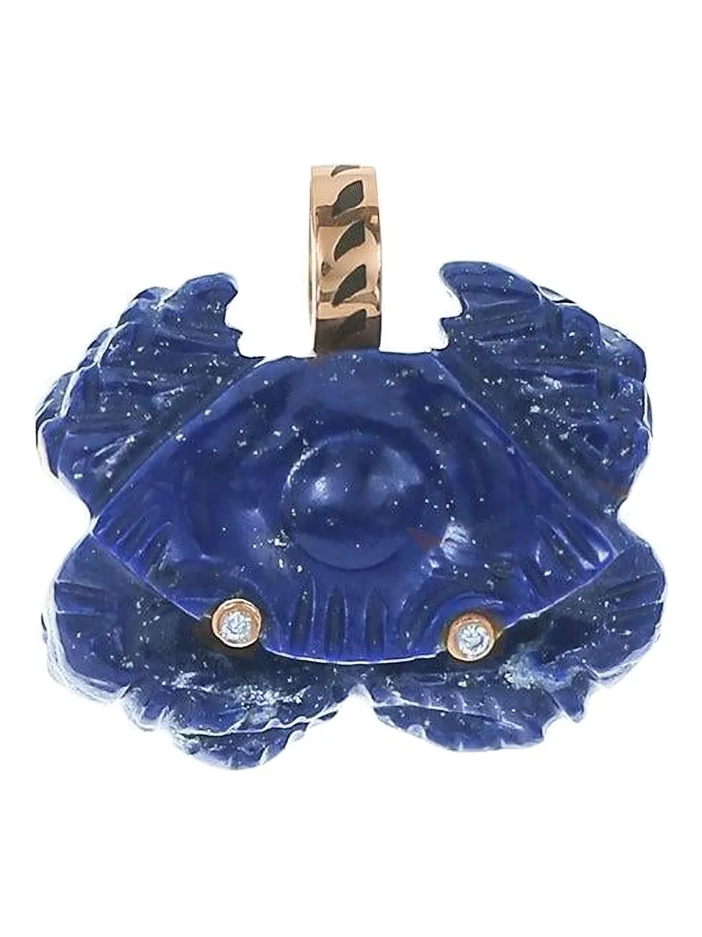 Dezso 18kt Rose Gold Crab Lapis Lazuli Pendant Necklace In Blue
