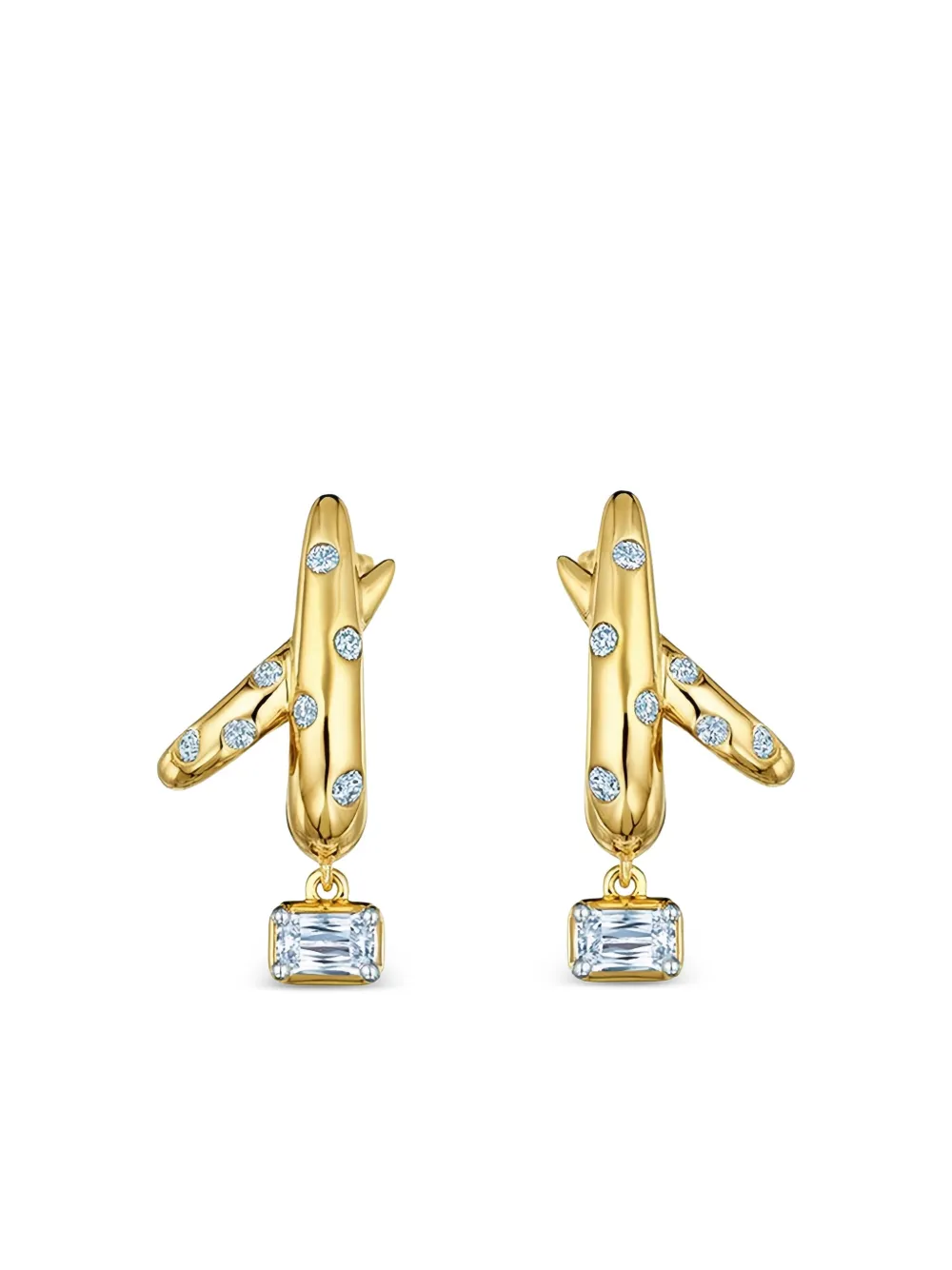 KWIAT Orecchini Crossover in oro giallo 18 carati con diamanti