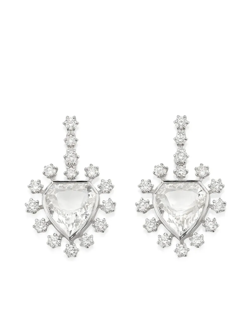 ROBINSON PELHAM 14kt Heart Mini Gelbgoldohrringe mit Diamanten - Weiß