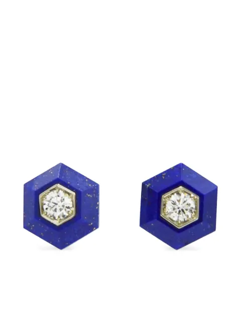 FRED LEIGHTON 18kt white gold Hexagon Lapis Lazuli earrings