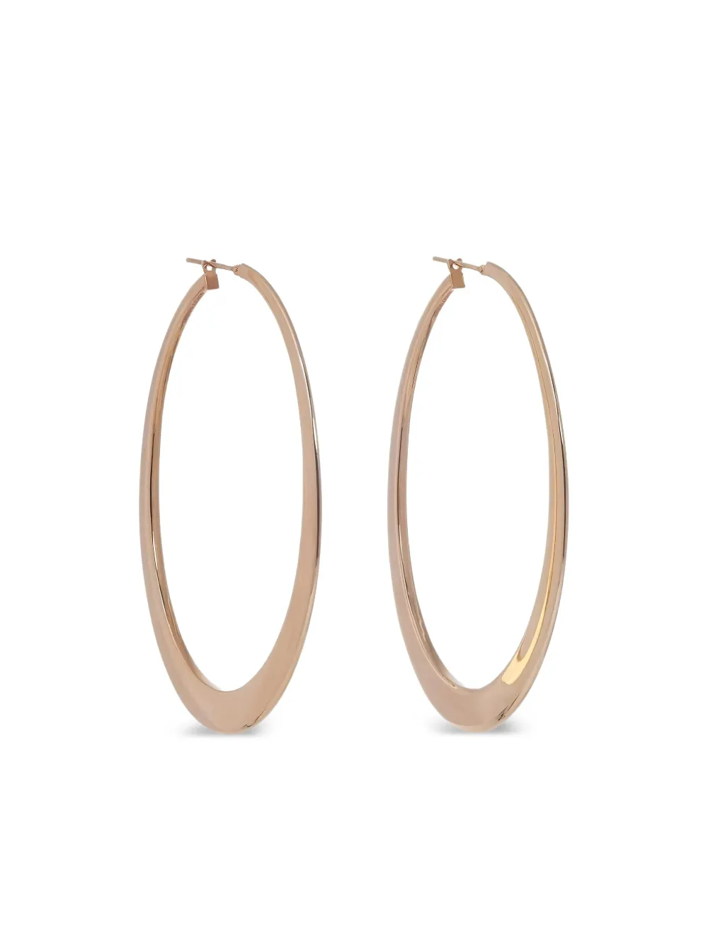 Sidney Garber Yellow Gold Crescent Oval Hoops In Gold