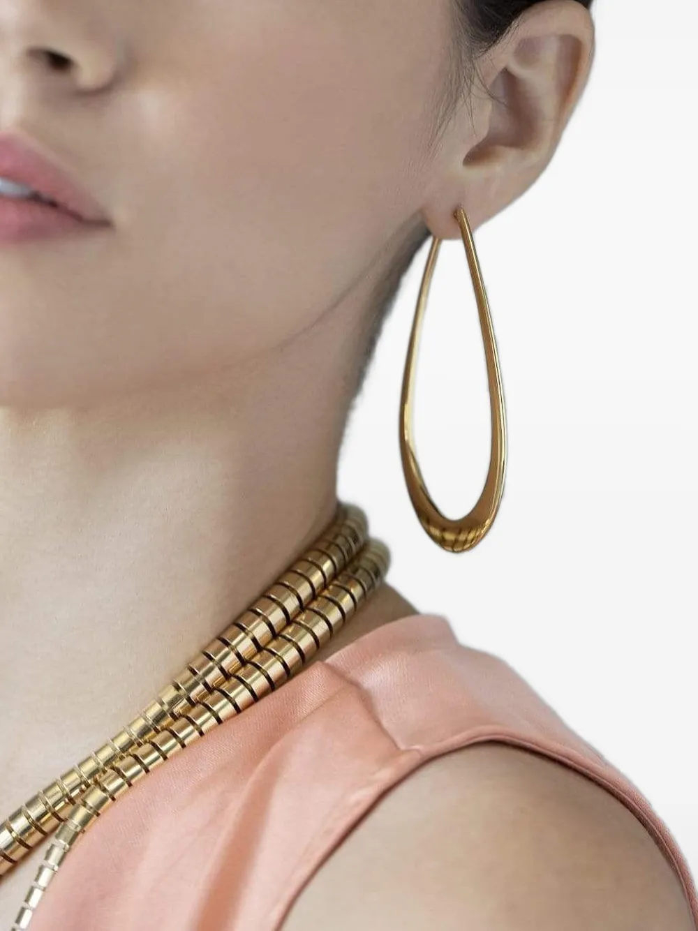 Sidney Garber Yellow Gold Crescent Oval Hoops In Gold