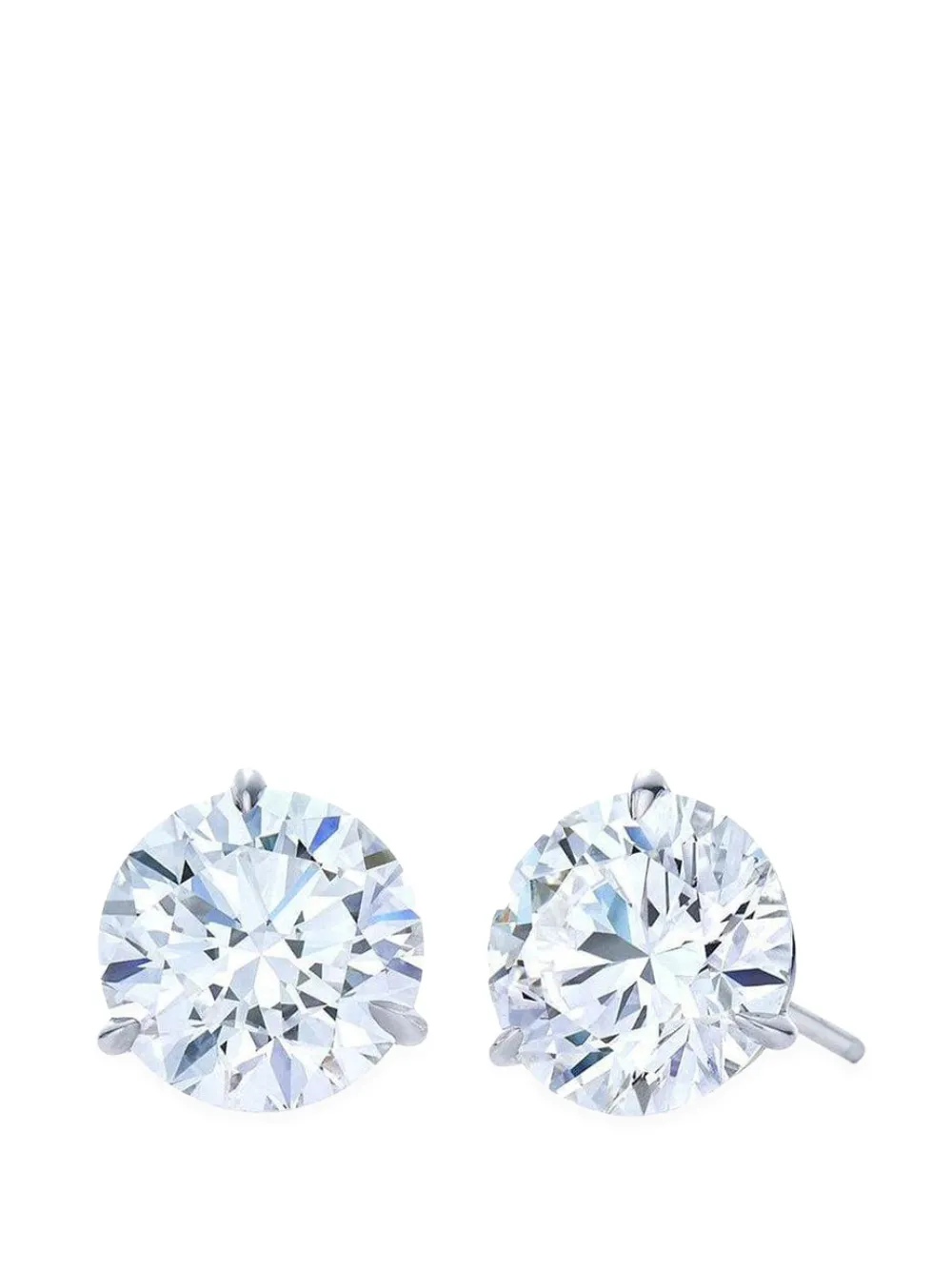 Kwiat Platinum Round Diamond Earrings - Silver 