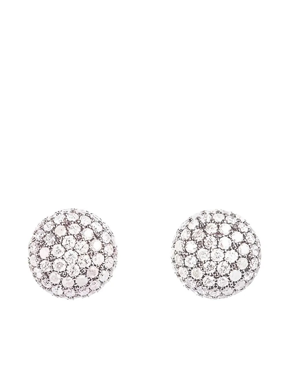 Sidney Garber Orecchini a bottone in oro bianco 18 carati con diamanti - Argento