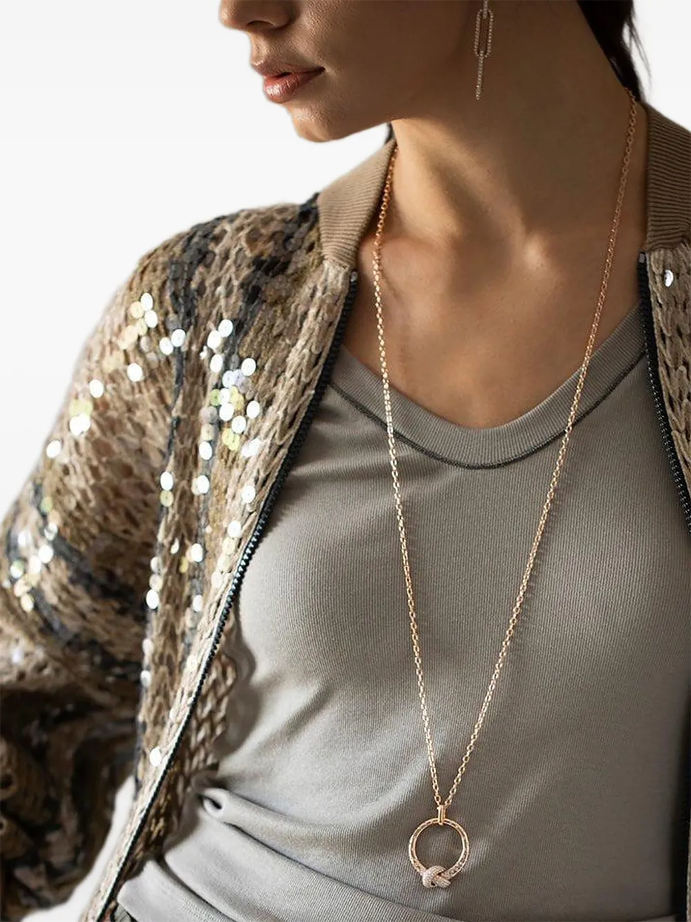 The Love Knot By Coralie 18kt Rose Gold Chain Necklace In Brown