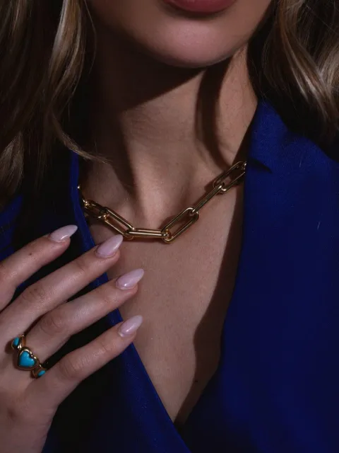 ROBINSON PELHAM anillo Eye Love U en oro amarillo de 18kt con turquesa