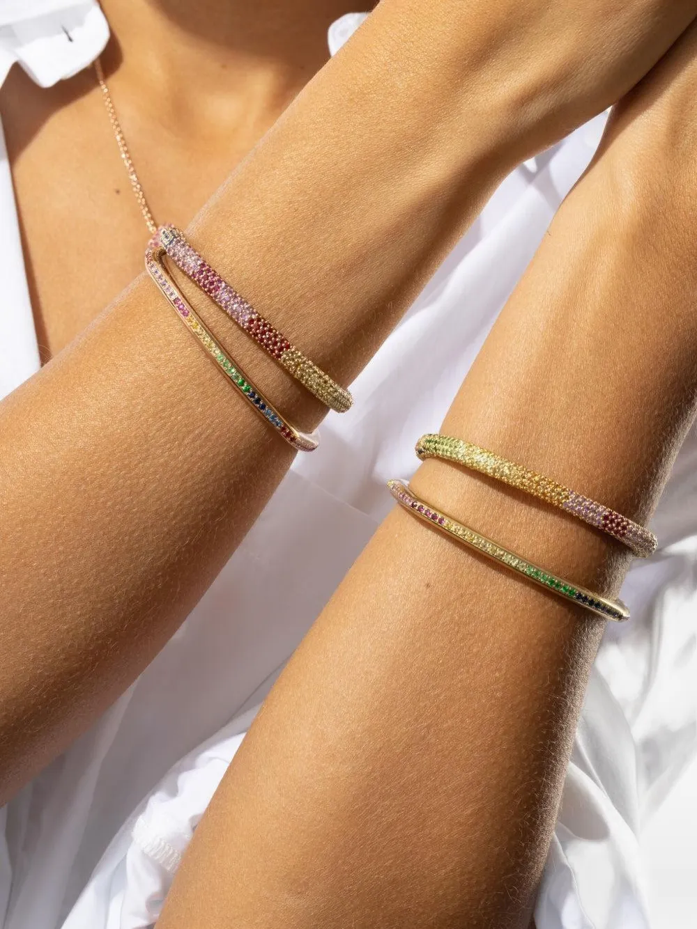Fullord 18k Yellow Gold Ghost Sapphire Bracelet In Gold