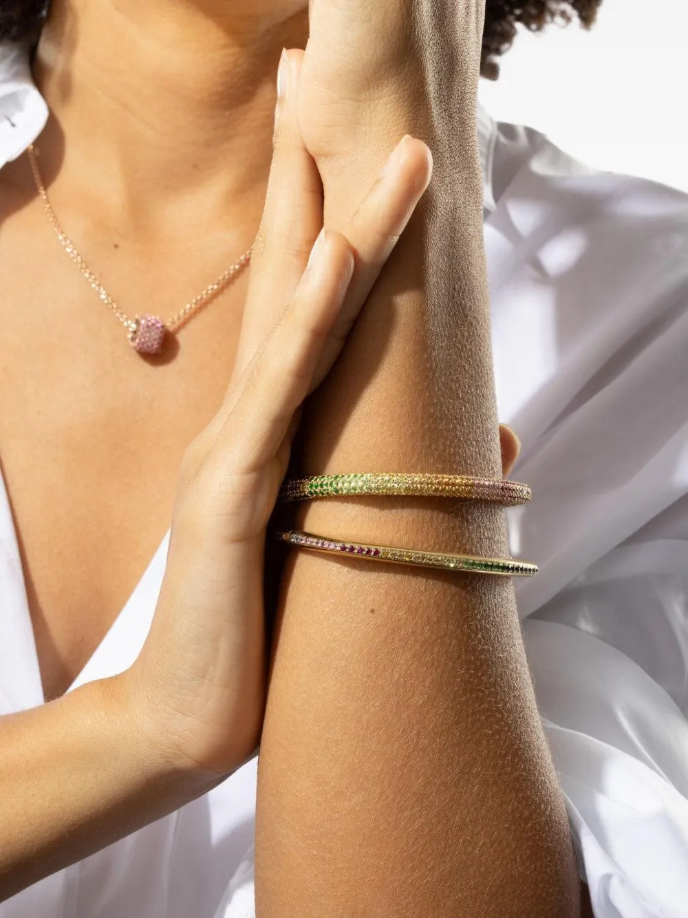 Fullord 18k Yellow Gold Ghost Sapphire Bracelet In Gold