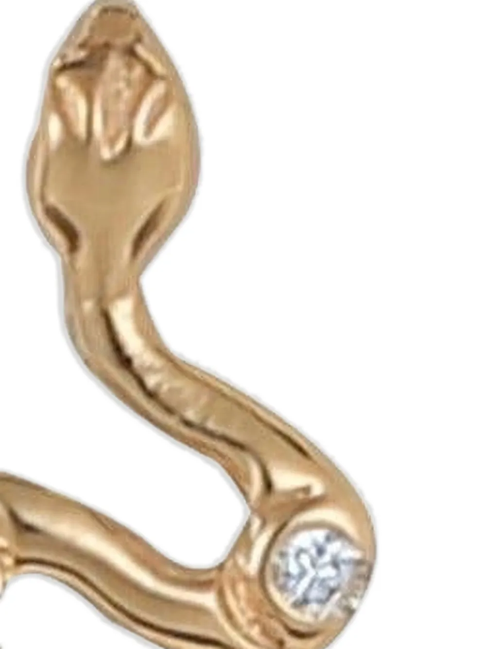 Anzie arete Snake en oro amarillo de 14kt con diamantes en colaboración con Mel Soldera | Joyas de lujo | Image 2