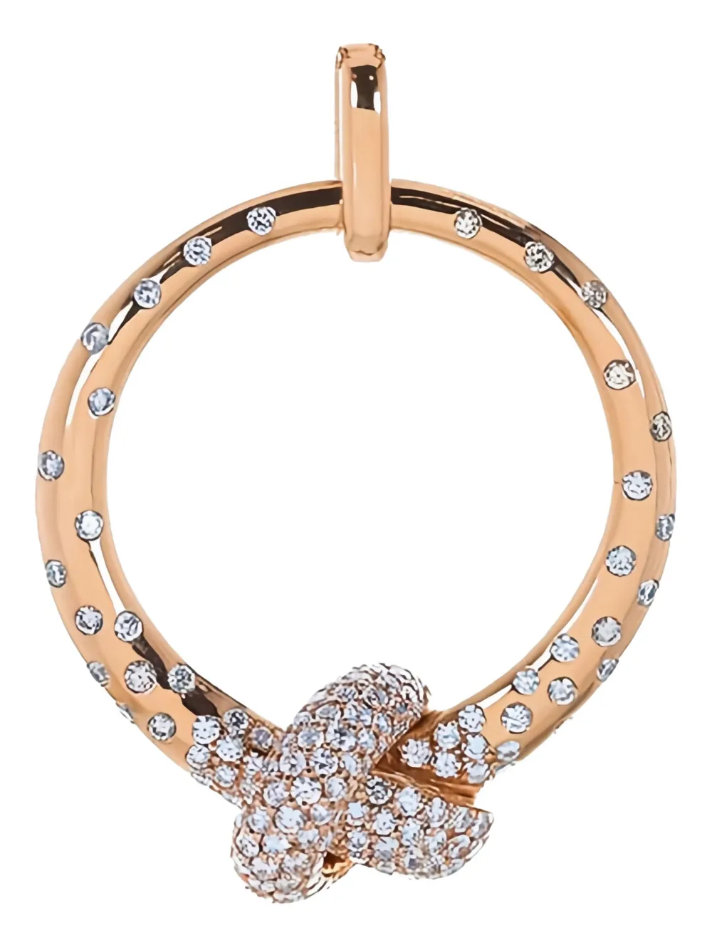 The Love Knot By Coralie 18kt Rose Gold Circle Pendant Necklace In Gold