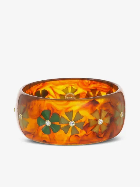 Mark Davis 18K yellow gold Topaz Flower Bakelite bangle