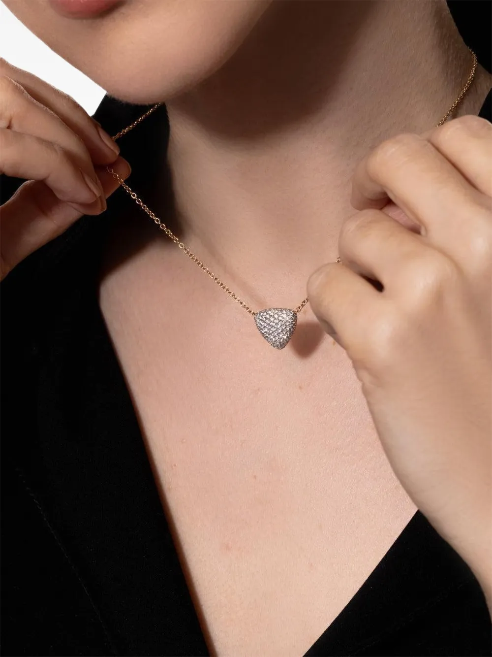  Vhernier 18k Rose Gold Freccia Diamond Necklace 
