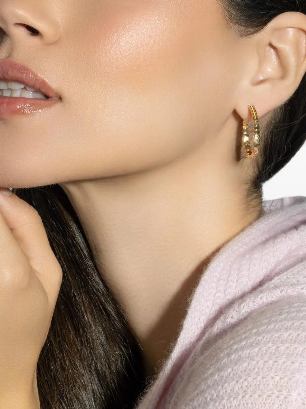 Anita Ko 18k Gold Classic Luna Medium Hoop Earrings In Gold