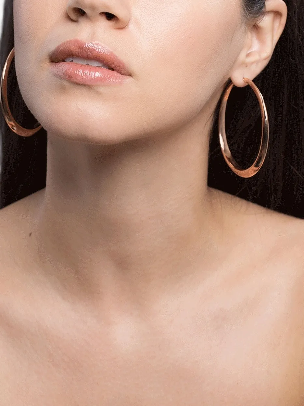 Sidney Garber 18k Rose Gold Oval Hoop Earrings In Gold