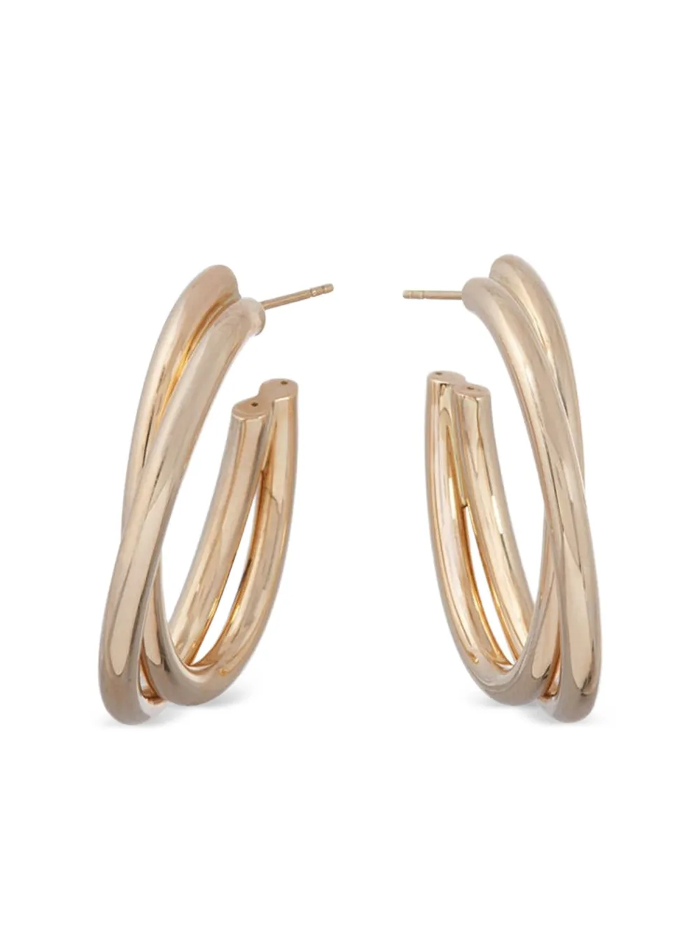 Sidney Garber 18k Yellow Gold Oval Intertwined Hoop Earrings In Gold